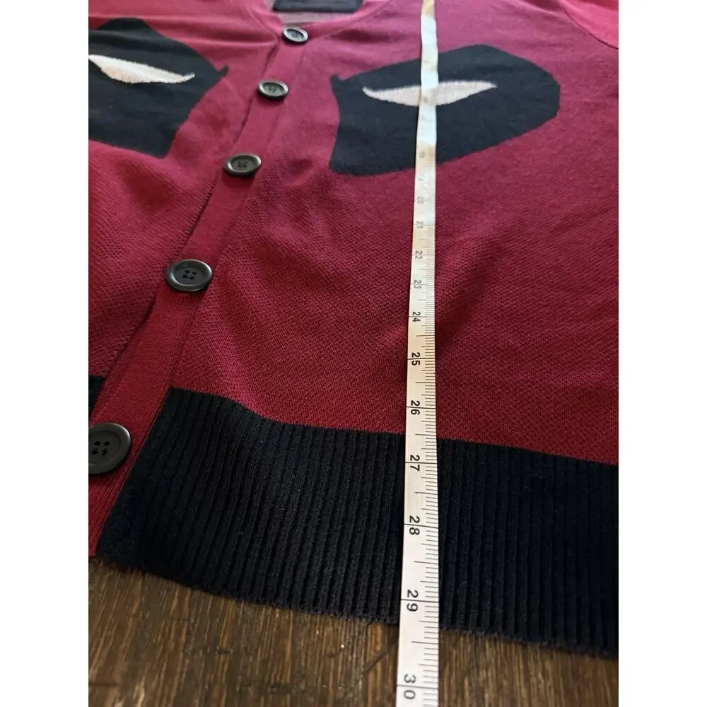We Love Fine Marvel Deadpool Cardigan Sweater Men’s XL Comic Graphic Buttons